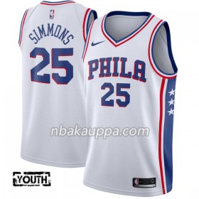 Philadelphia 76ers Ben Simmons 25 Nike 2017-18 Valkoinen Pelipaidat Swingman - Lasten